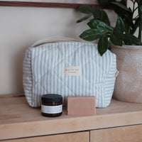 grande pochette matelassée rayé bleu