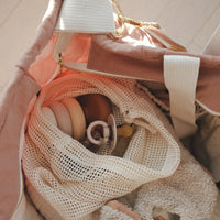 sac à couches avec sac en filet pour ranger des jouets