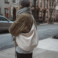 sac croissant bandoulière vanille corduroy