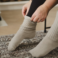 Chaussettes en laine de mérinos fabriquées au Canada.