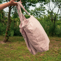Sac fourre-tout de plage rayé en coton biologique