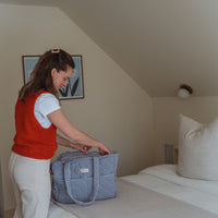 sac a couches vichy bleu