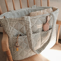 Ensemble MAMA Vichy - Sac à couches et pochette
