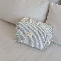 grande pochette matelassée sauge