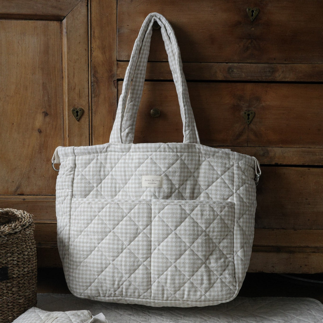 Sac à couches en coton biologique - Collection Vichy