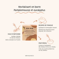 Revitalisant en barre pour cheveux normaux à gras – Pamplemousse et eucalyptus