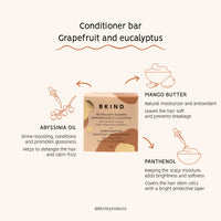 Revitalisant en barre pour cheveux normaux à gras – Pamplemousse et eucalyptus