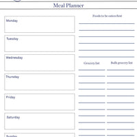 Planificateur de repas - téléchargement gratuit Digital download