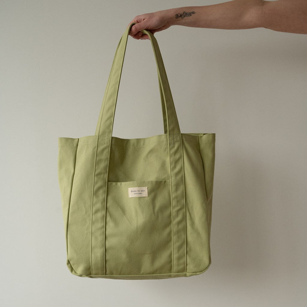sac fourre tout en coton Dans le sac de couleur vert pomme