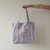 sac fourre tout en coton de couleur mauve lilas