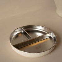 Assiette ventouse bébé divisée en inox