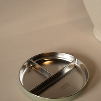 Assiette ventouse bébé divisée en inox