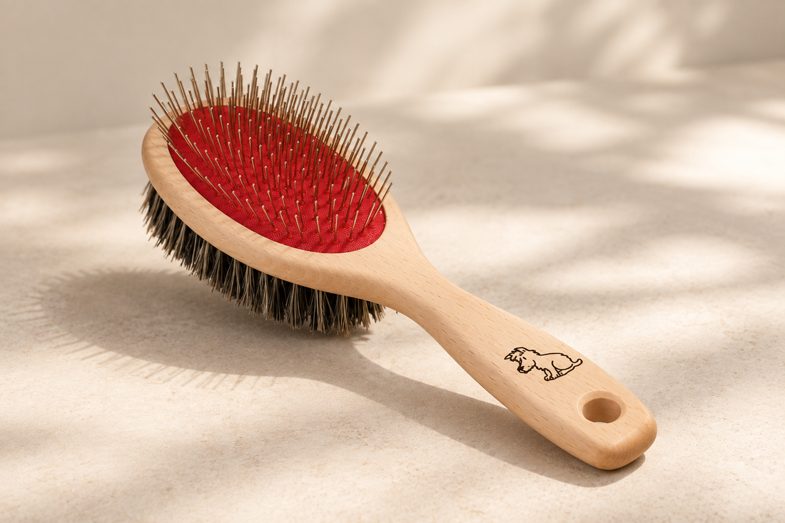 Brosse pour animaux en bois de hêtre