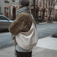 sac croissant bandoulière vanille corduroy