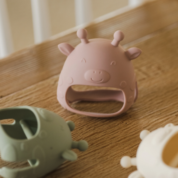 Mitaines de dentition en silicone – Girafe