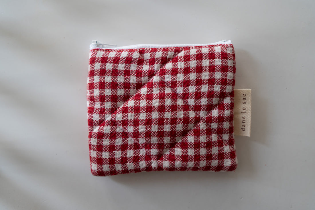 Porte-monnaie matelassé en coton