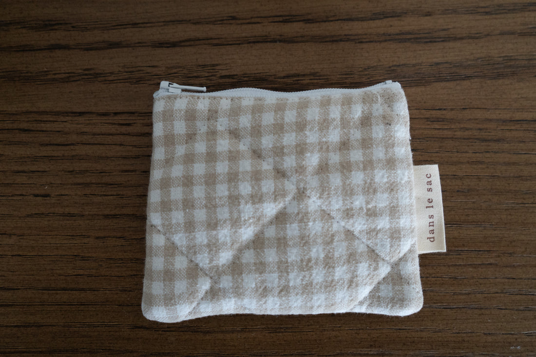 Porte-monnaie matelassé en coton