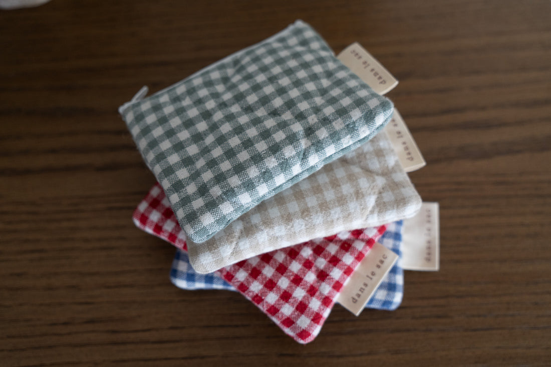 Porte-monnaie matelassé en coton