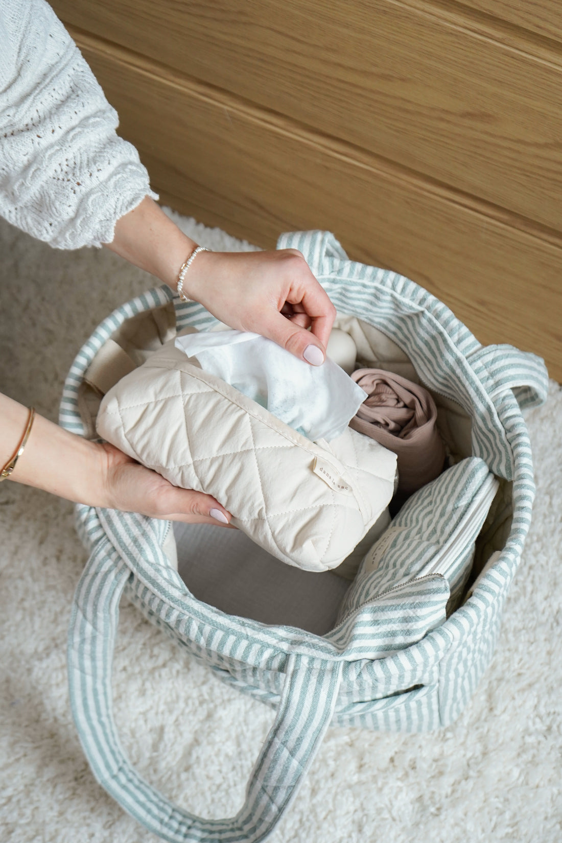 Étui à lingettes matelassé