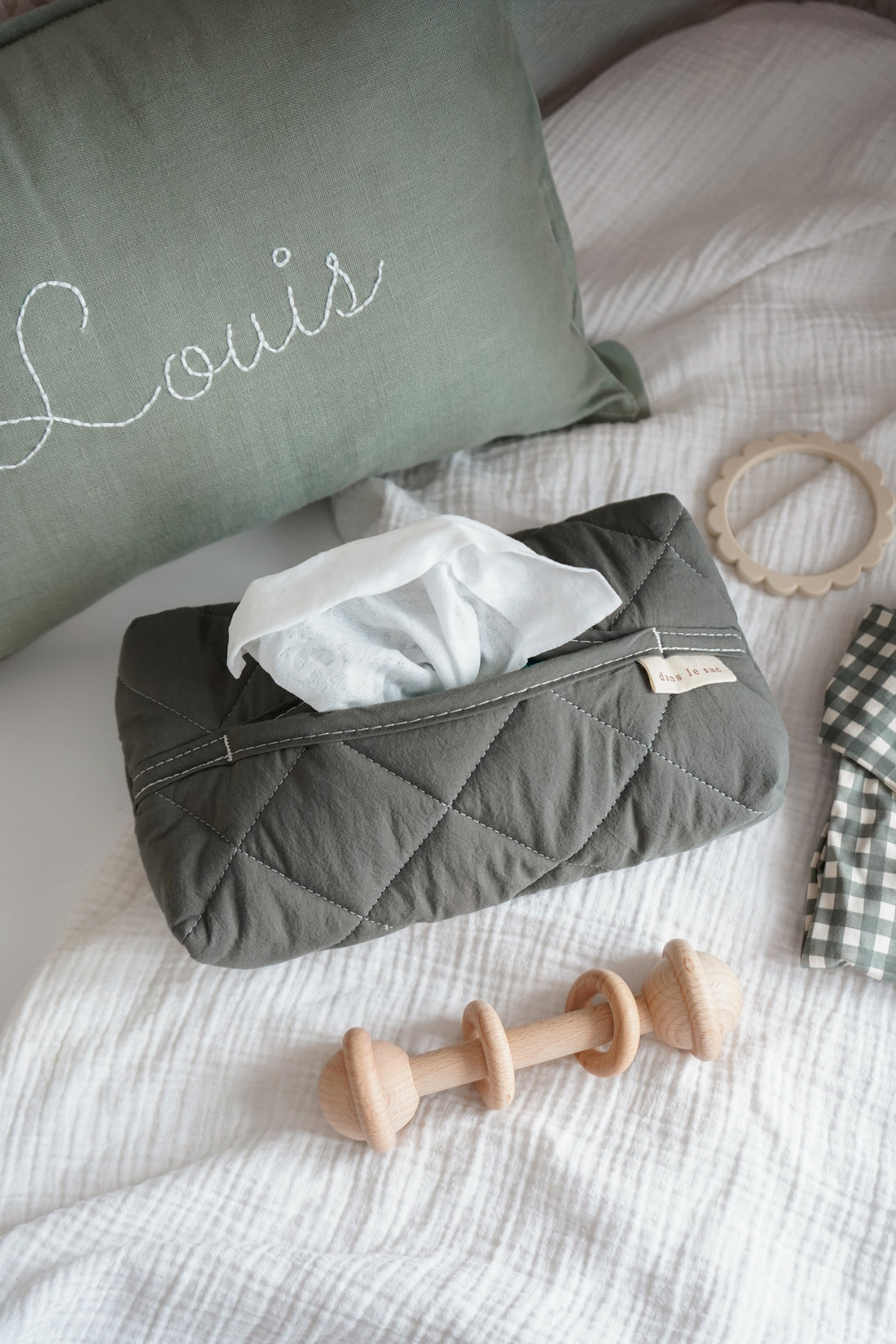 Étui à lingettes matelassé