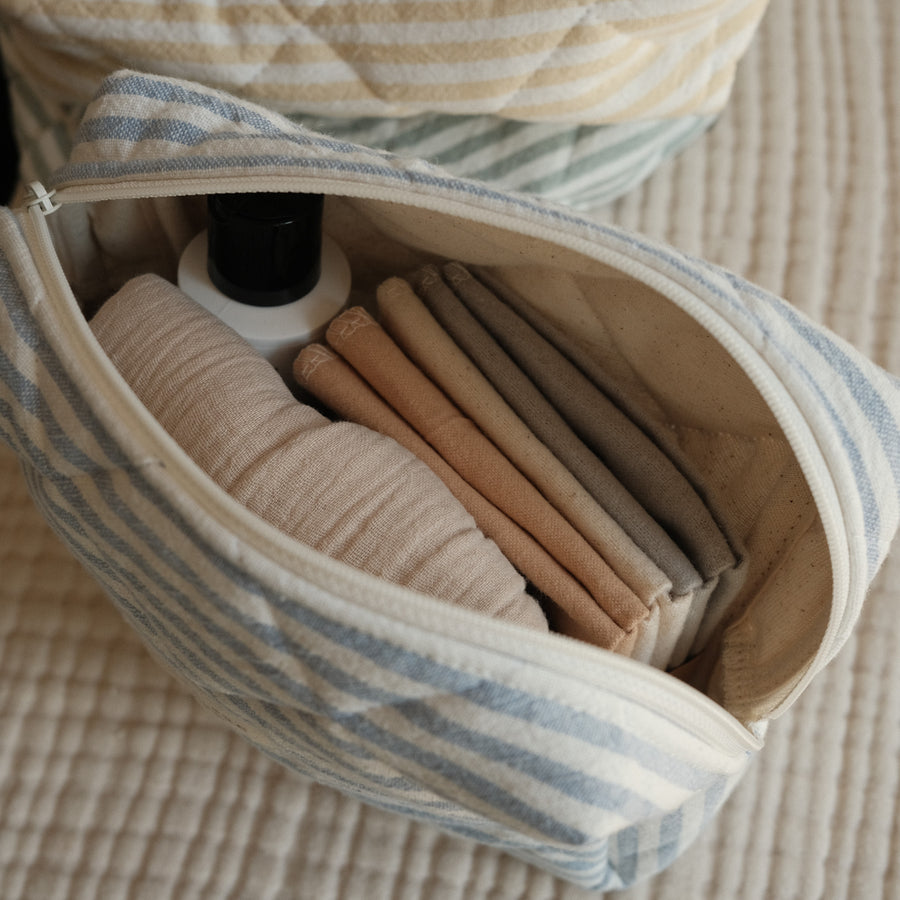 Ensemble collection rayée - Sac à couches et pochette