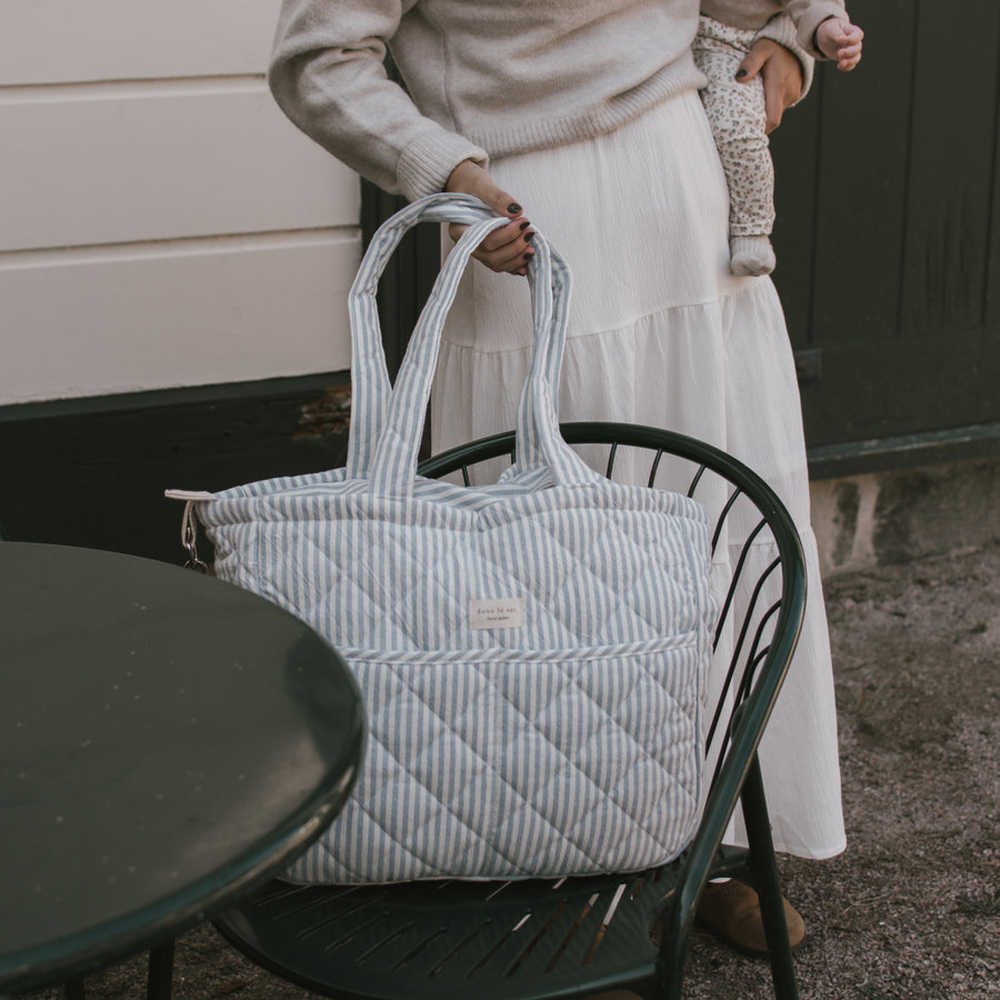 Ensemble collection rayée - Sac à couches et pochette