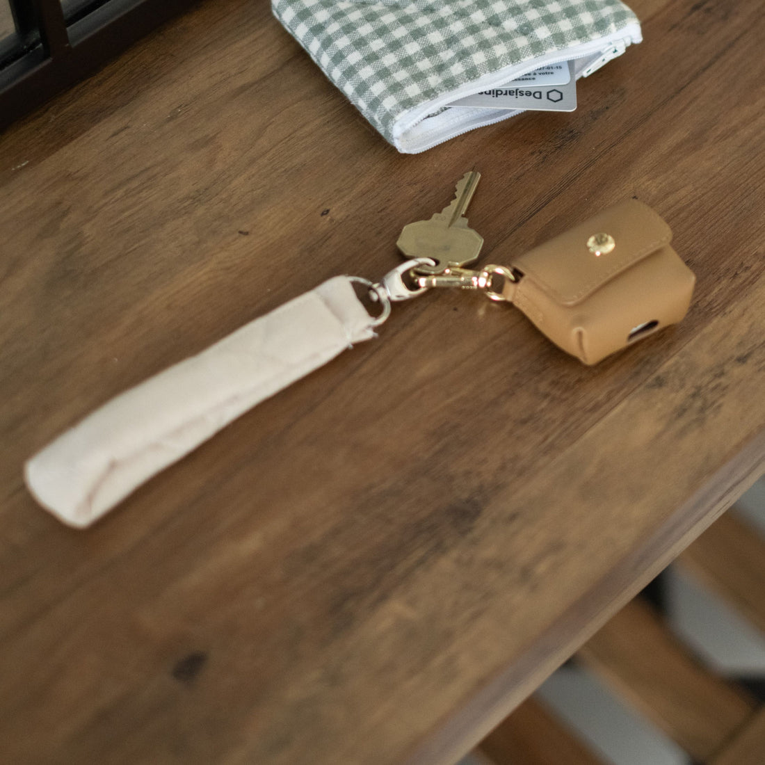 Porte-clé matelassé en tissu recyclé