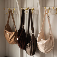 Crescent corduroy bag - Adjustable Shoulder Strap & Zipper Closure