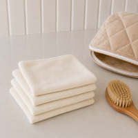 Lingettes lavables en bambou ivoire pour bébé – paquet de 5