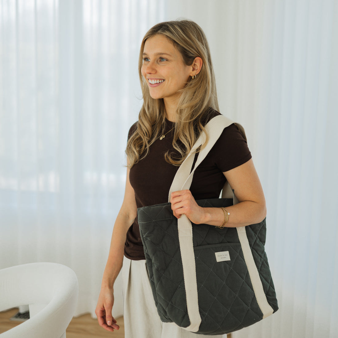 Quilted everyday tote