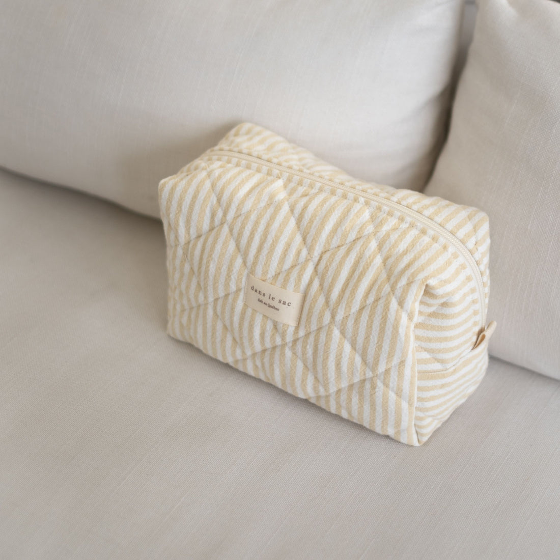 grande pochette matelassée rayé jaune