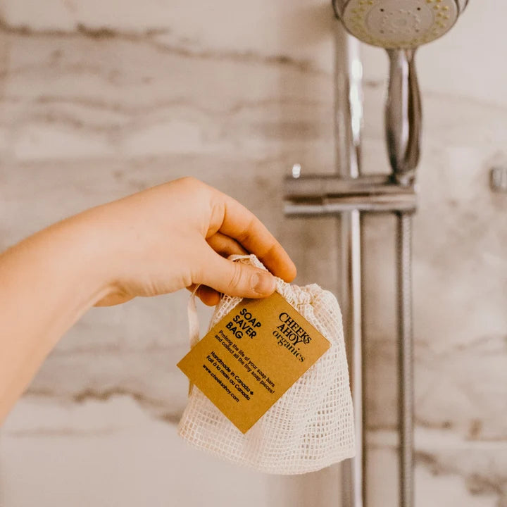 Pochette à savon exfoliante en coton biologique – Réutilisable