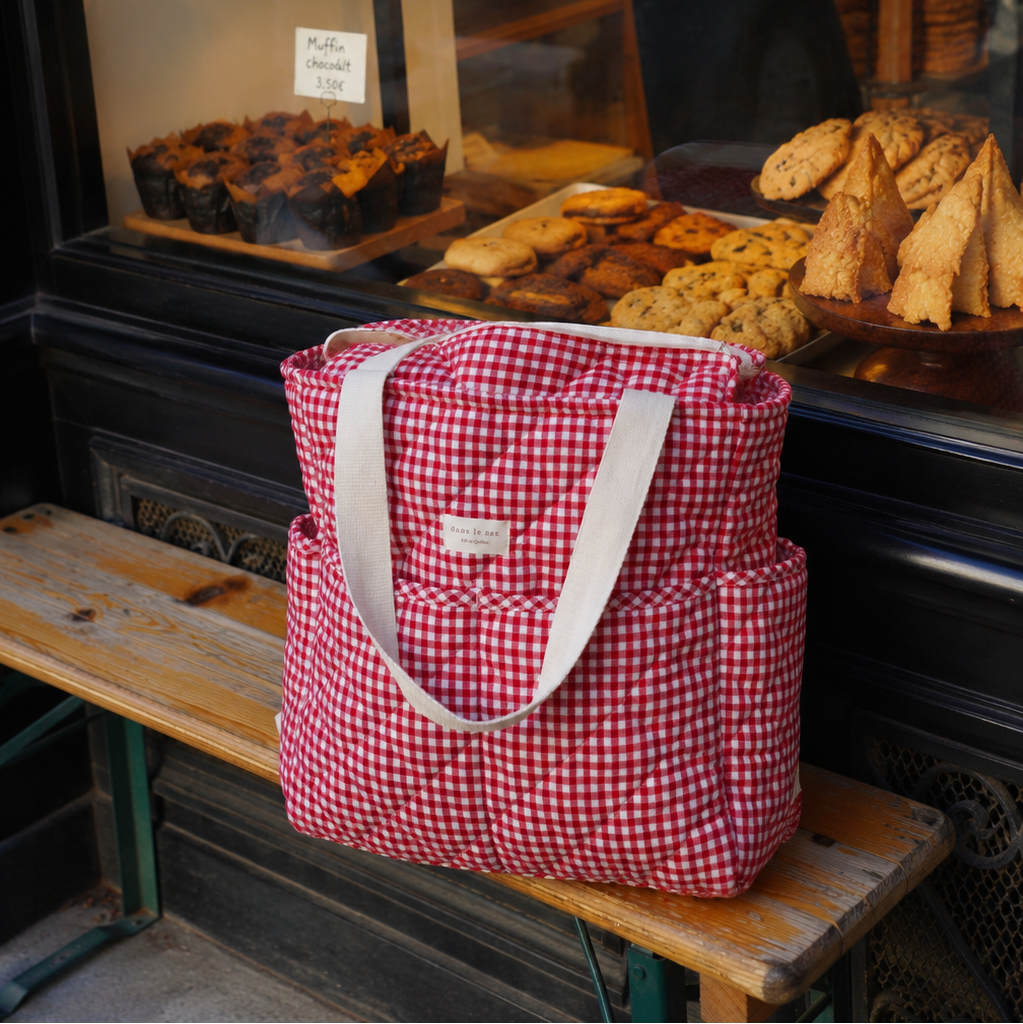 sac dos vichy rouge