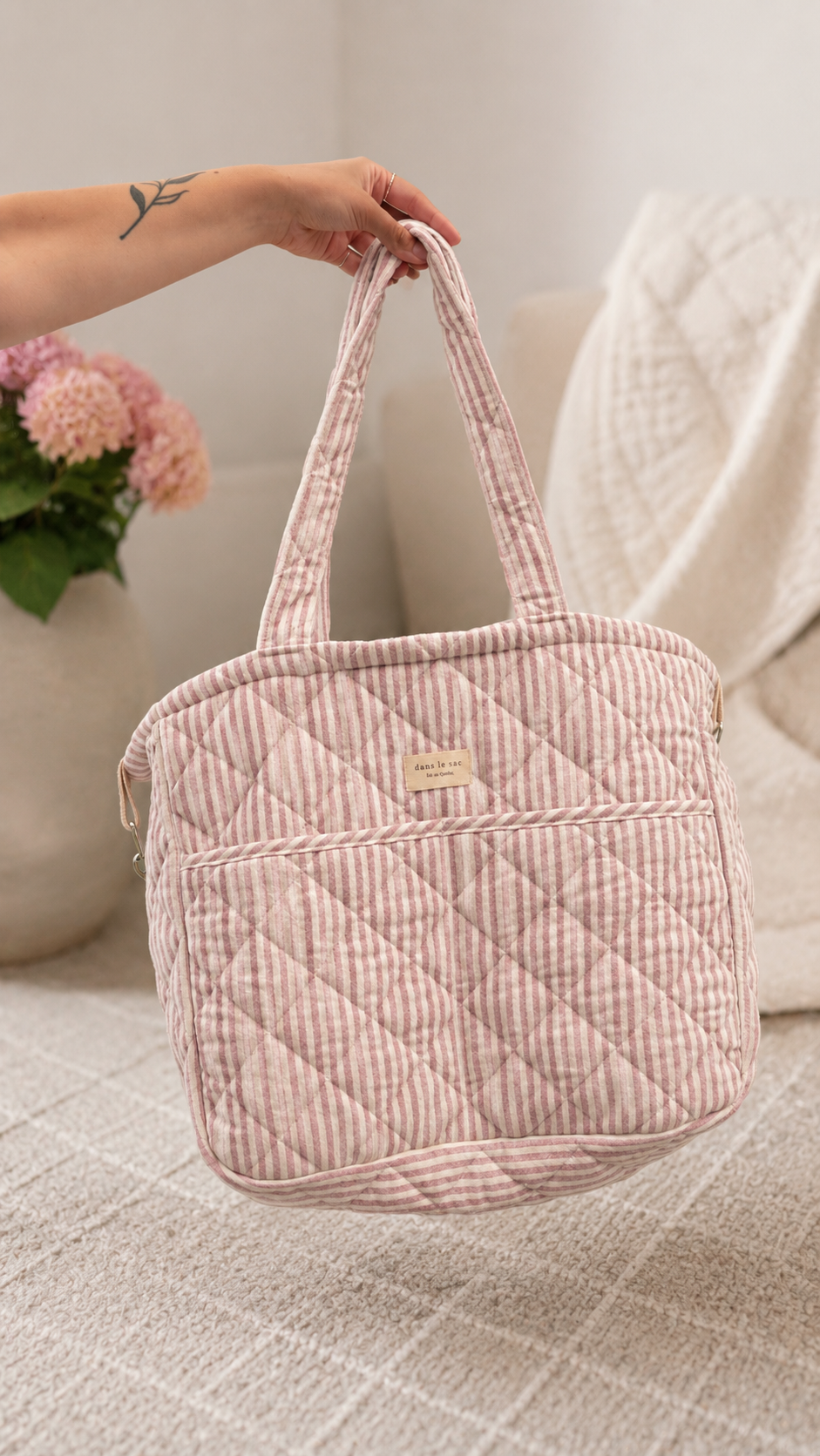 Sac à couches en coton biologique conçu pour le quotidien