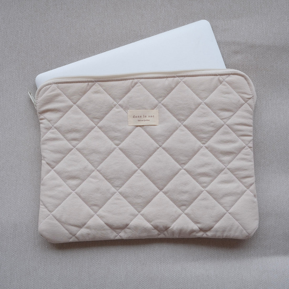 pochette ordinateur blanc crème