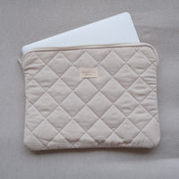 pochette ordinateur blanc crème
