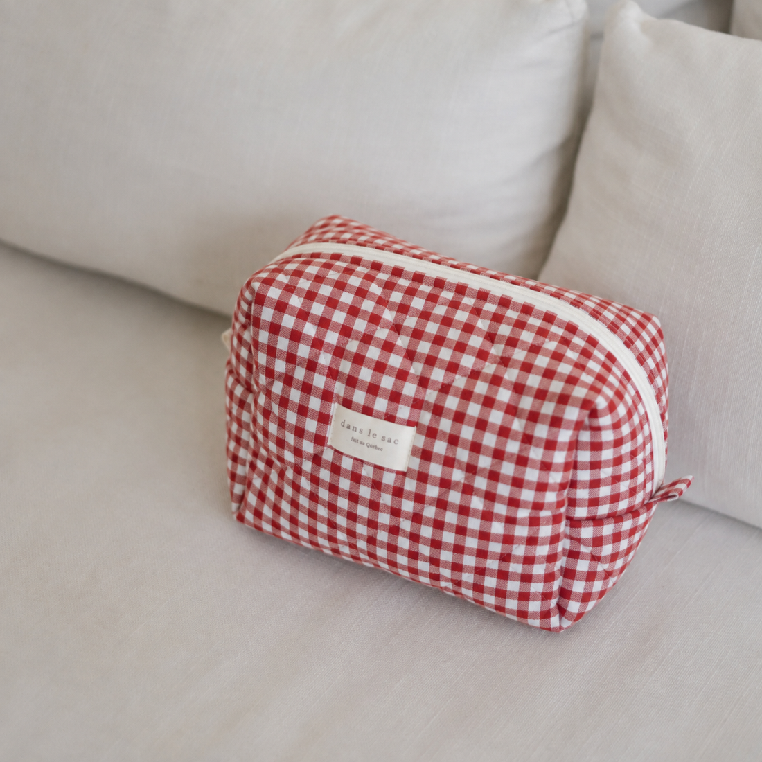 pochette xl - dans le sac, vichy rouge