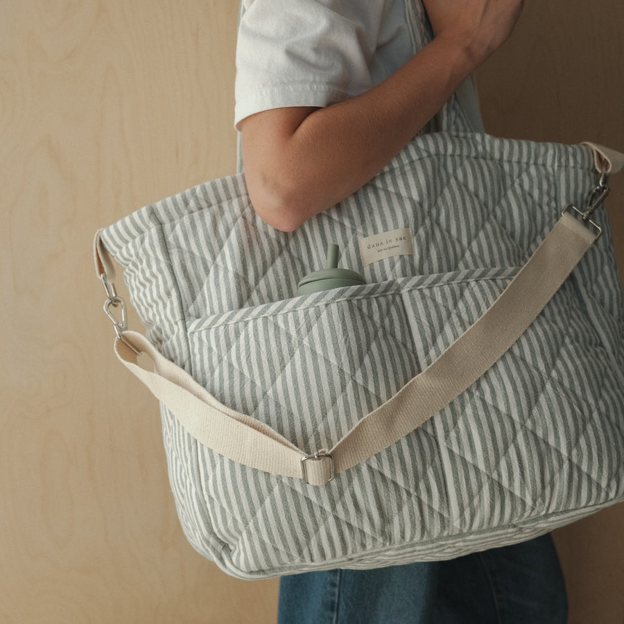 Ensemble collection rayée - Sac à couches et pochette