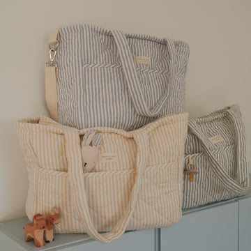 Ensemble collection rayée - Sac à couches et pochette