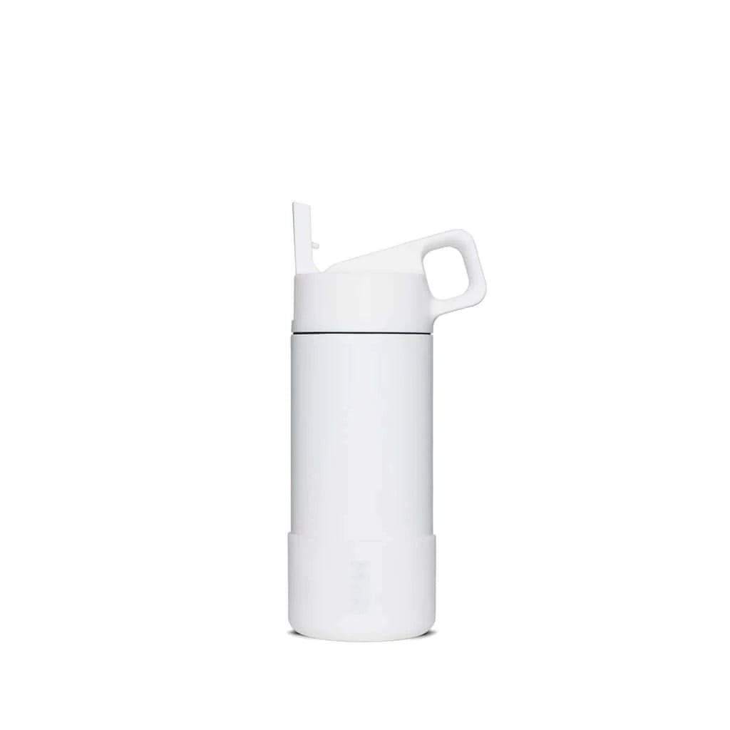 white stainless water bottle