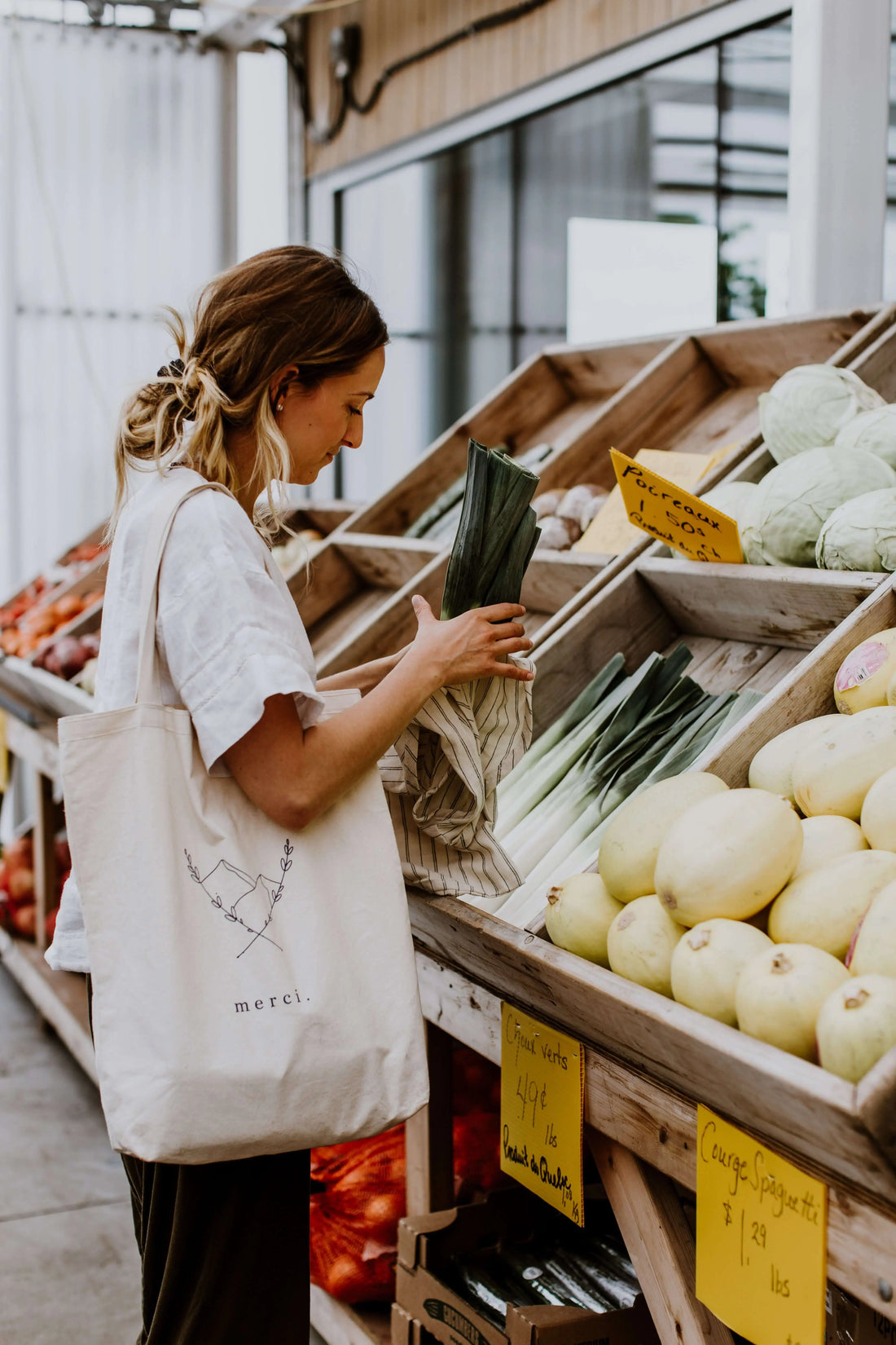 reusable grocery market bag cotton