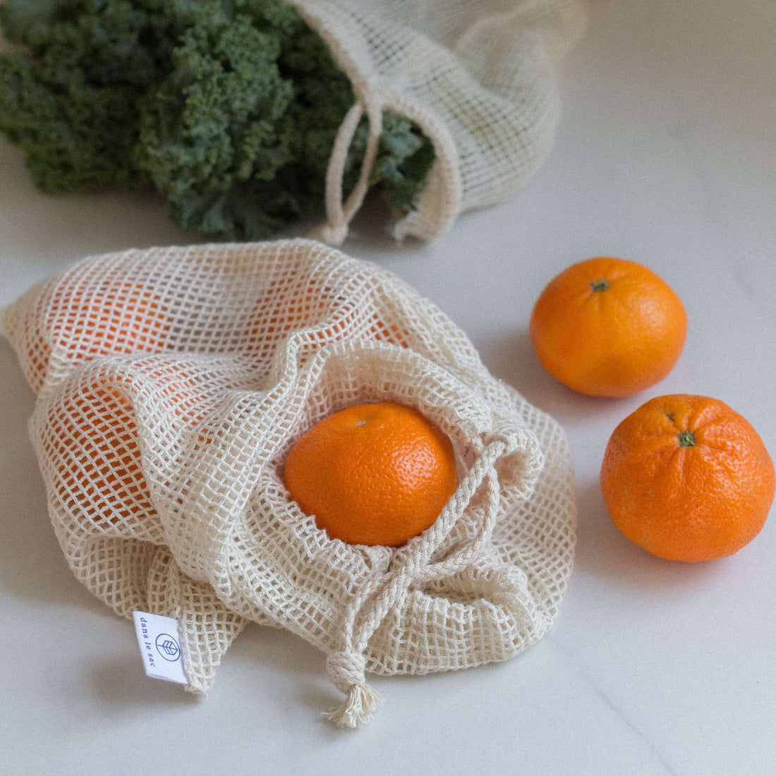 mesh bag cotton for fruits and veggies made in quebec