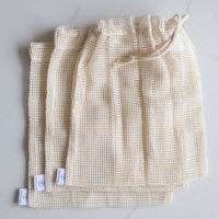 mesh bag cotton. Ensemble de sac en filet réutilisable écologique